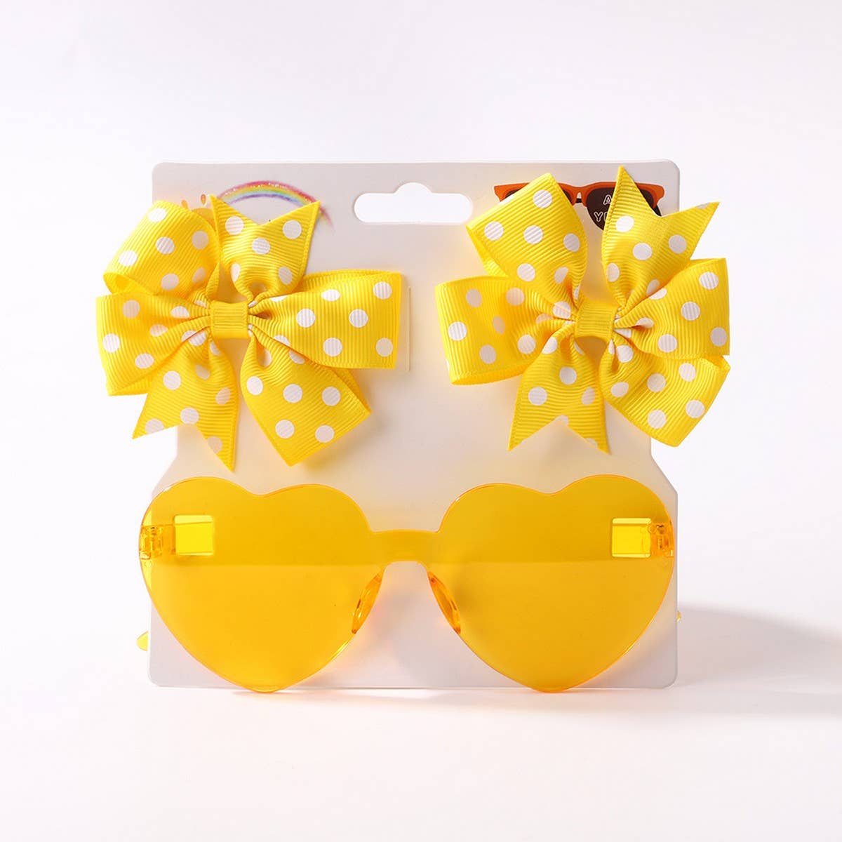 KIDS POLKA DOT GROSGRAIN BOW HAIR CLIP SUNGLASSES_CWAHA6708