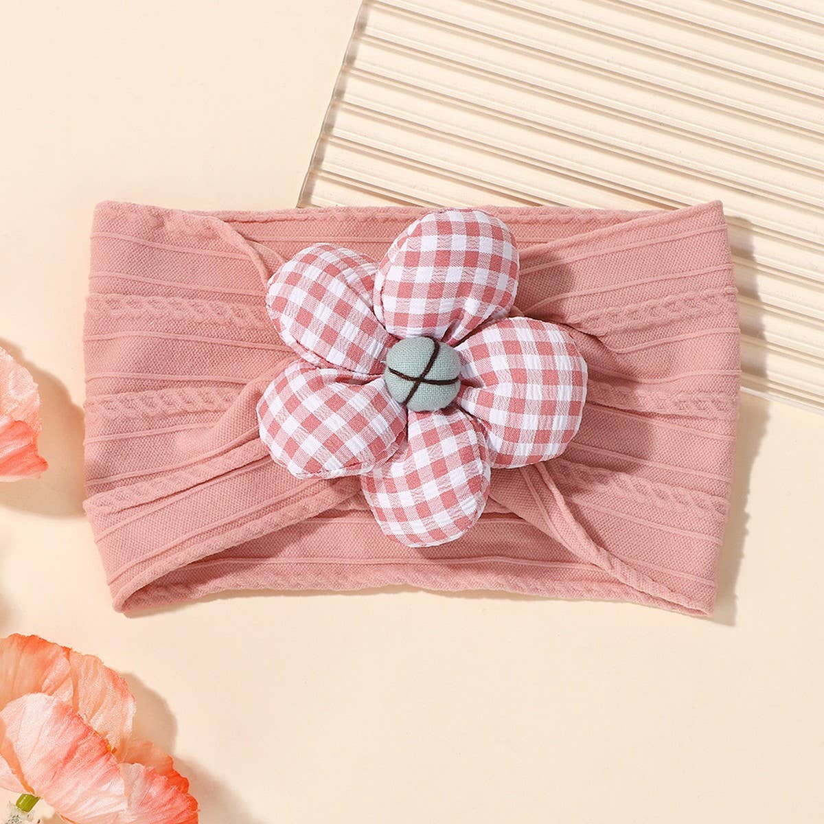 SOFT BABY HEADBAND WITH FLOWER NYLON STRETCH_CWAHA6721