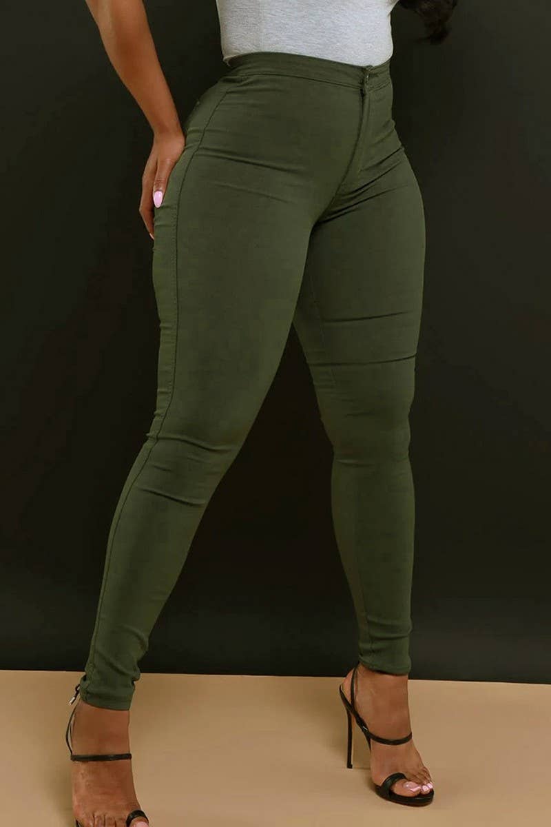 Cwjp0602_Mid Rise Candy Color Skinny Denim Pants