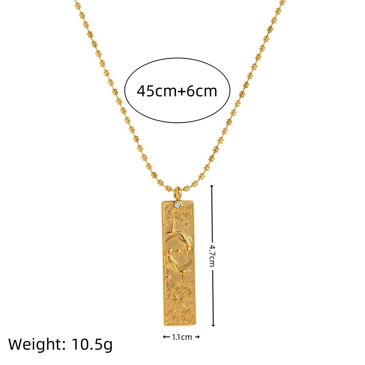 STAINLESS STEEL 12 ZODIAC TAROT NECKLACE_CWMM5712