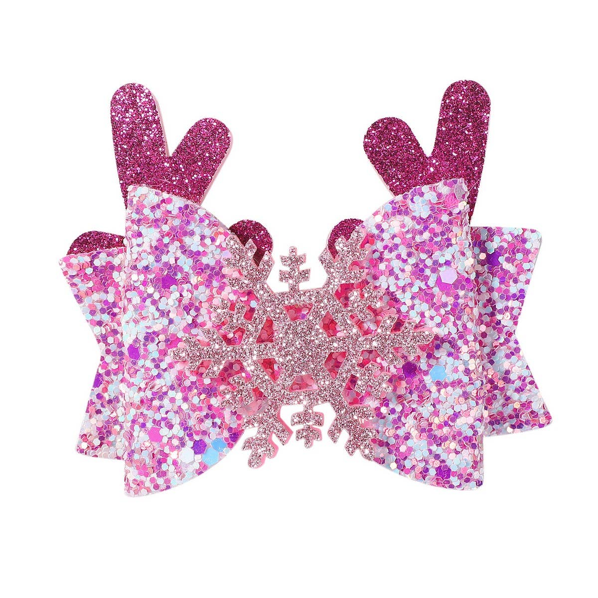 CHRISTMAS ANTLER BOW CLIP FOR KIDS PARTY_CWAHA6692