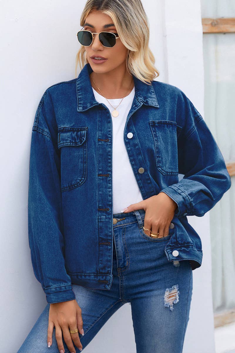 Women Wash Denim Jacket_Cwjj0083