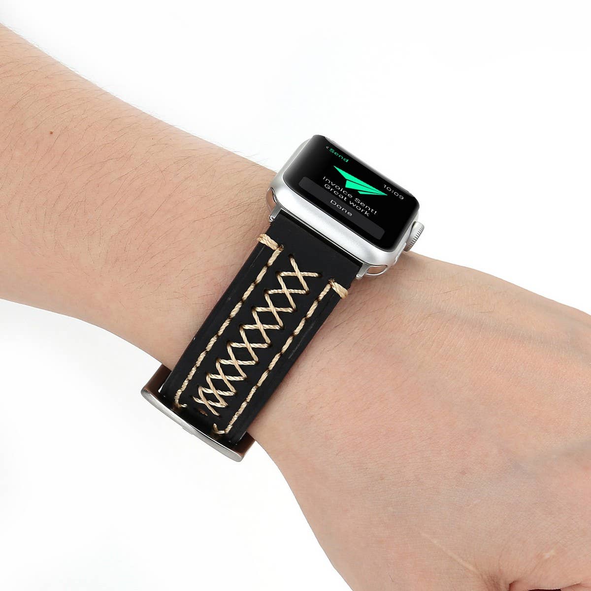 APPLE WATCH9 1 HANDMADE LEATHER STRAP_CWASC1580