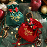 Velvet Apple Gift Bag Xmas Eve Candy Pouch_Cuab00752