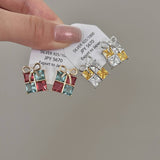 SQUARE ZIRCONIA BOW EARRINGS AND EARRINGS_CWAJE2029