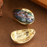 COLORFUL NATURAL ABALONE SILVER NEEDLE EARRINGS_CWMM4294