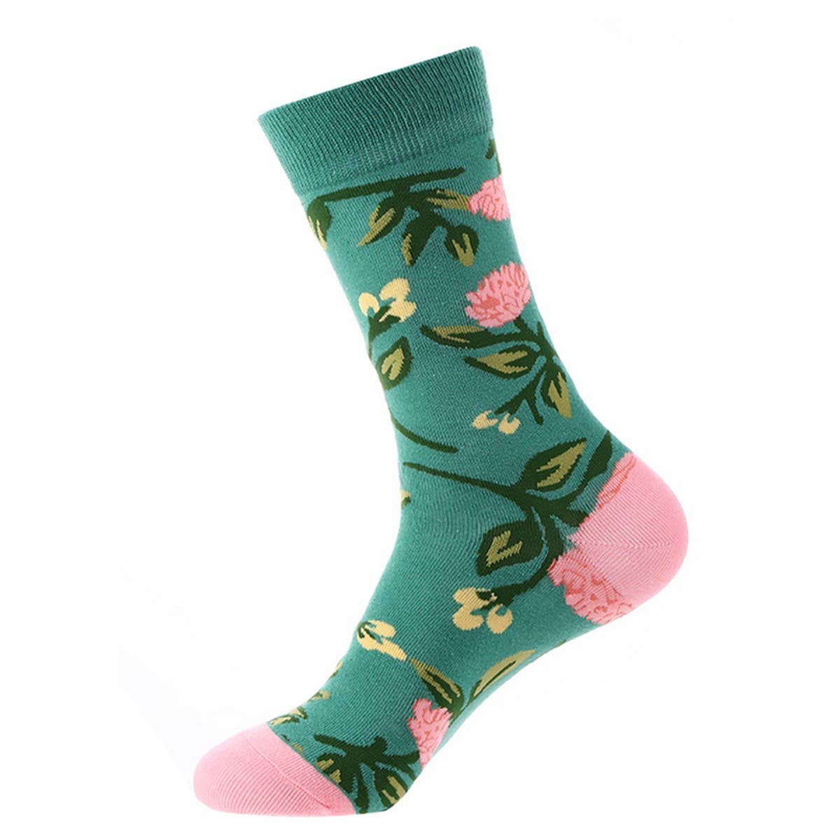 AUTUMN AND WINTER FLORAL MID CALF SOCKS_CWMS1005