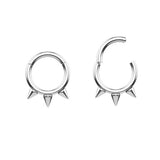 STAINLESS STEEL SPIKE NOSE RING PIERCING_CWMM9534