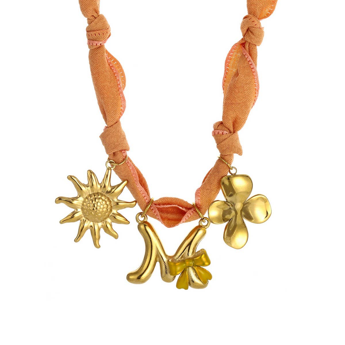 COLORFUL SCARF NECKLACE WITH FRUIT CHARMS_CWMM8801