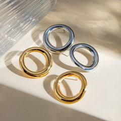 SIMPLE SQUARE ROUND IRREGULAR HOLLOW EARRINGS_CWAJE1780