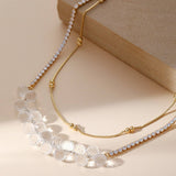 White Crystal Double Necklace Tennis Chain_Cwmm3636