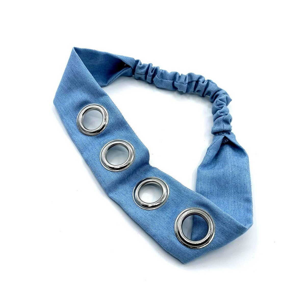 DENIM PUNK HEADWRAP WITH METAL STUDS_CWAHA6312