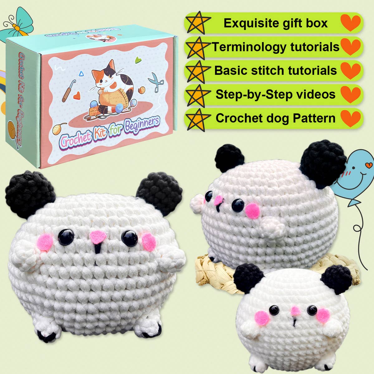 CUTE PUPPY DOLL CROCHET MATERIAL KIT_CWMM1871