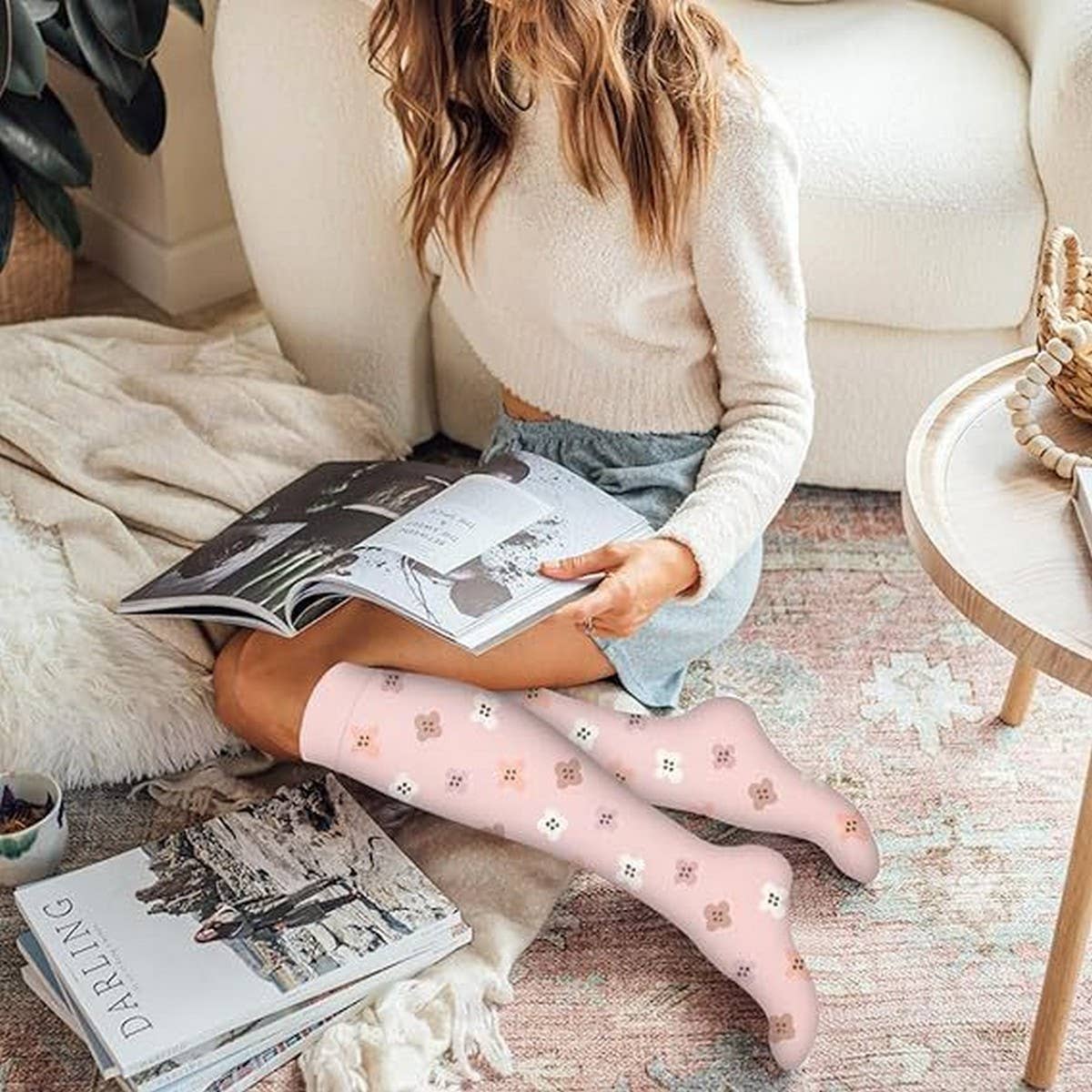 PATTERNED SPORTS LONG COMPRESSION SOCKS SET_CWMS1879