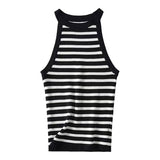 Strap Knit Top With Neck Hanging