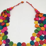 COLORFUL WOODEN DISC LONG MULTI LAYER NECKLACE_CWMM4913