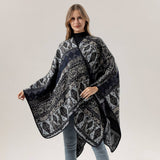 FLORAL CAPE FAUX CASHMERE WARM SCARF SHAWL_CWASC2243