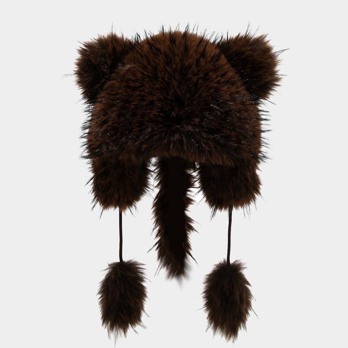 Korean Raccoon Fur Winter Trapper Hat For Women_Cwah04769