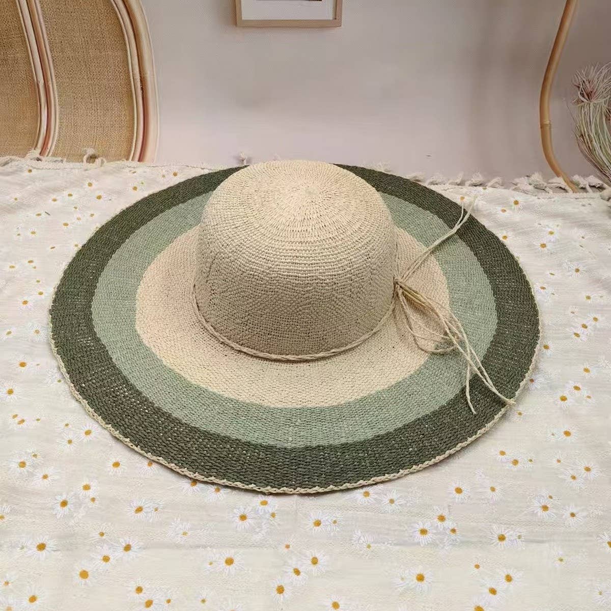 SUMMER RETRO LARGE BRIM STRAW HAT FOR WOMEN_CWAH3570