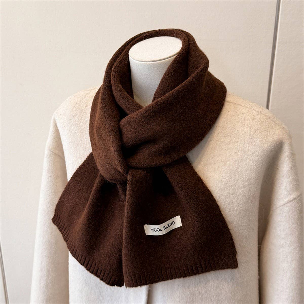 Solid Knit Scarf Soft Warm Winter Shawl_Cwasc03456