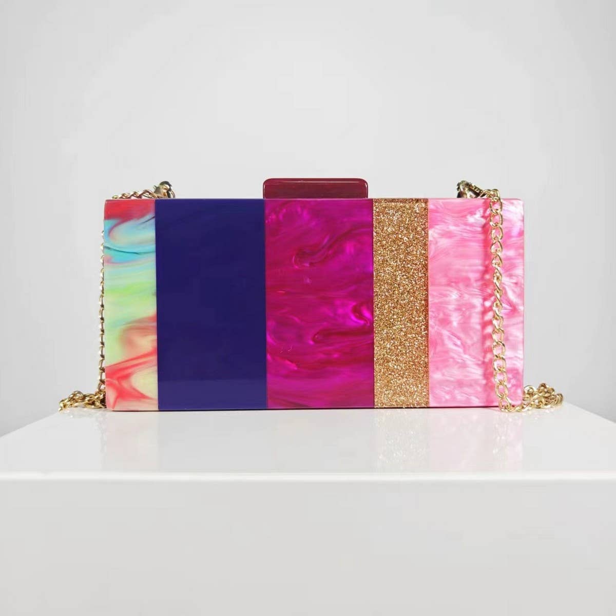 Marble Acrylic Pearl Clutch Stylish Crossbody Bag_Cwab5961