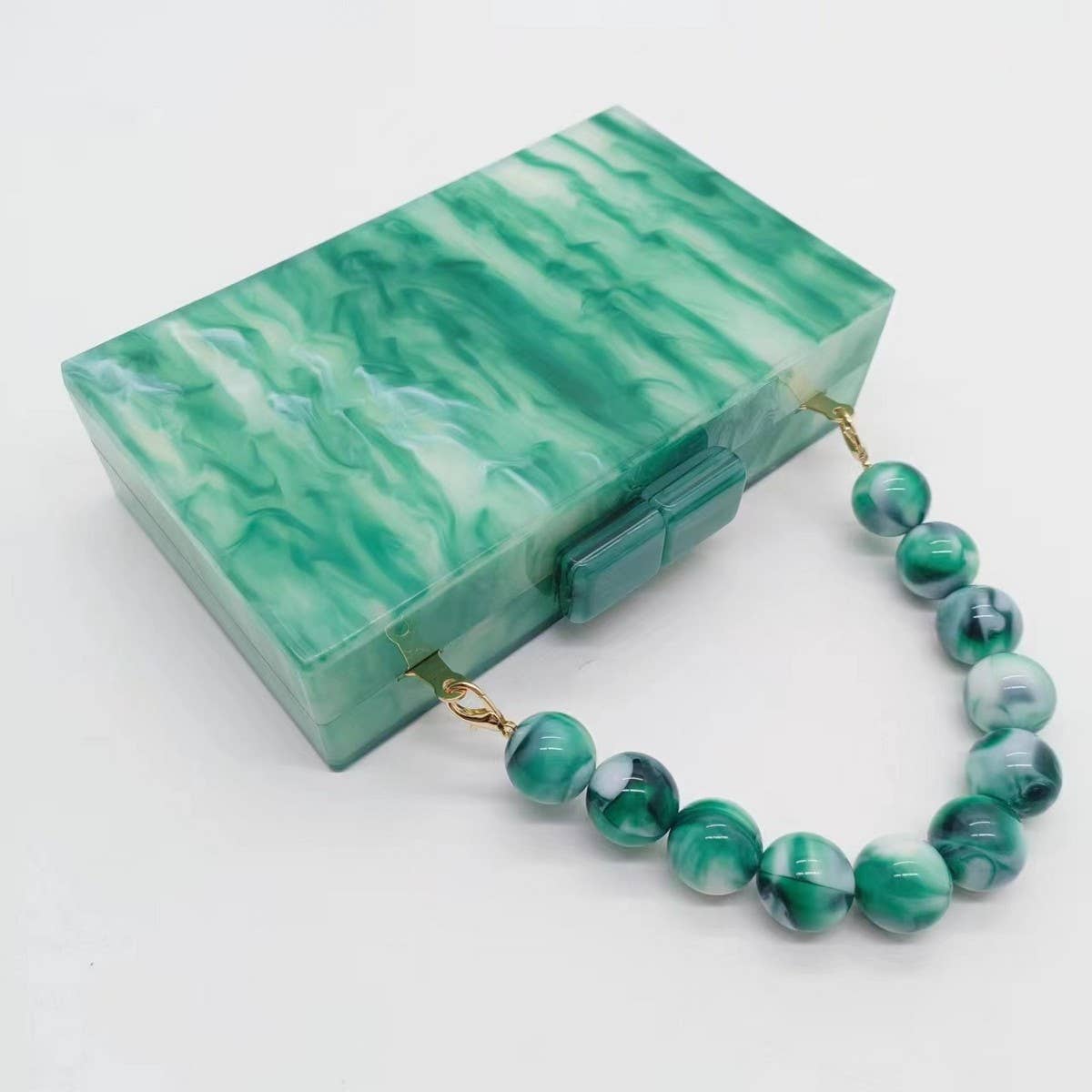 Pearl Acrylic Beaded Clutch Wedding Wrist Evening_Cwab5892