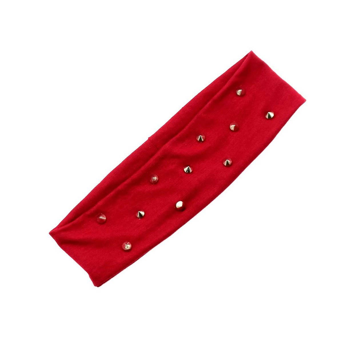 SPIKED PUNK ELASTIC HEADWRAP WITH EYELETS_CWAHA6310