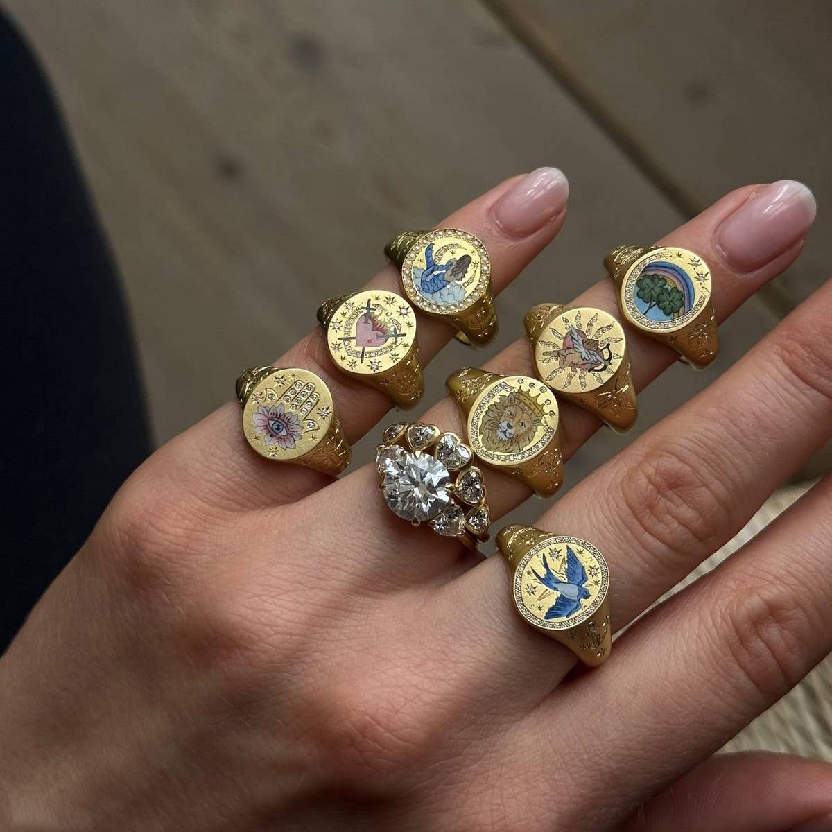 STAINLESS STEEL FASHION PAINTED RHINESTONE RING_CWMM5706