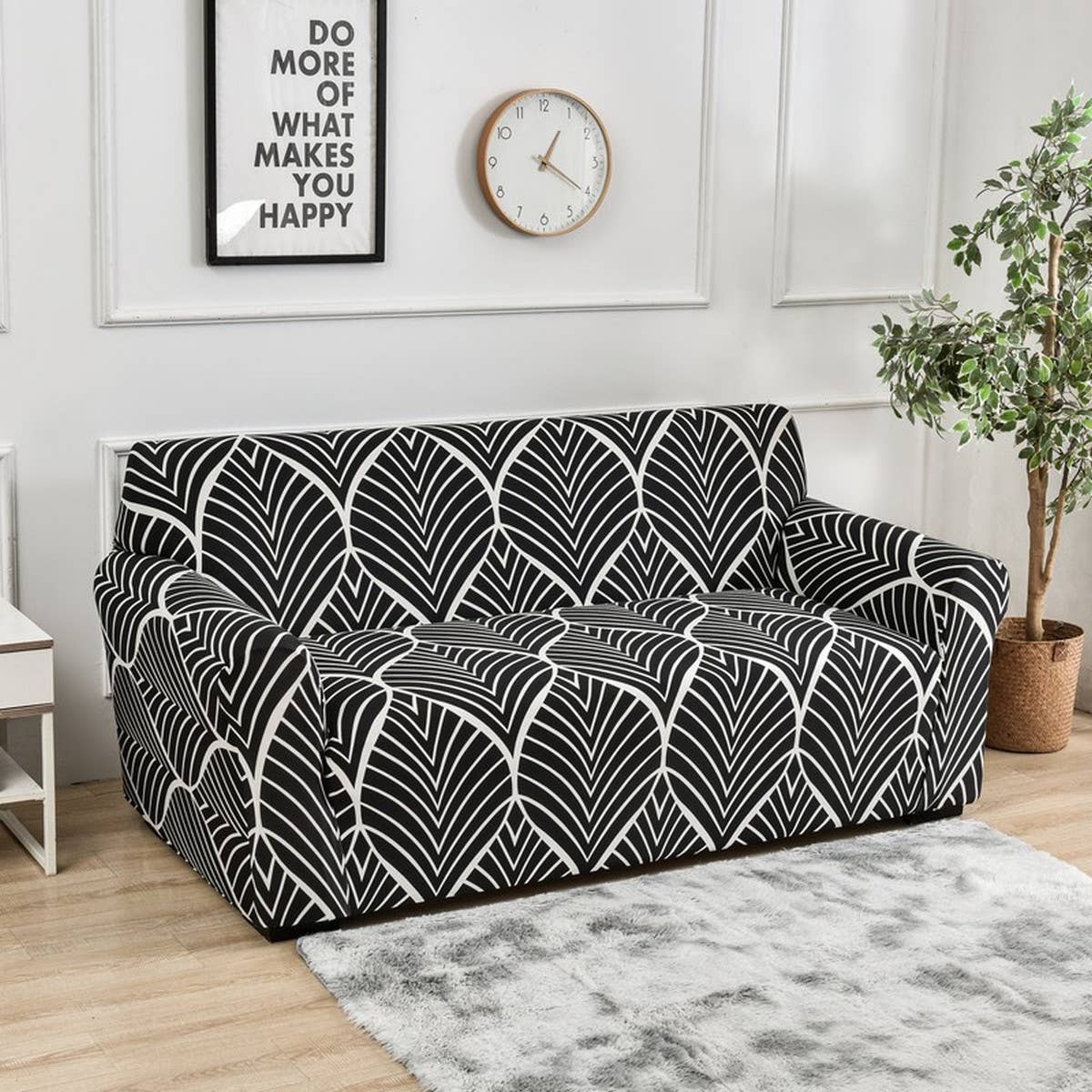 STRETCH SOFA COVER SOLID PRINT ALL IN ONE FIT_CWMM8309