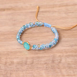 BLUE STONE BEAD YOGA FRIENDSHIP WOVEN BRACELETS_CWAJE3936