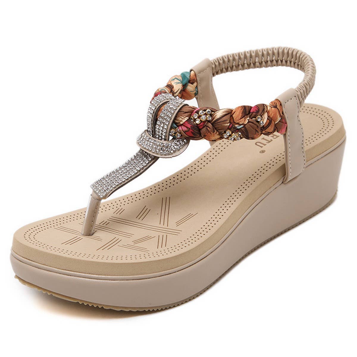BOHEMIAN PLUS SIZE WOVEN FLIP FLOP SANDALS_CWSHS0492