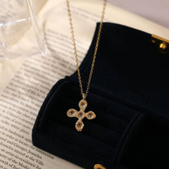 HALLOWEEN CREATIVE CROSS PENDANT NECKLACE_CWMM5339
