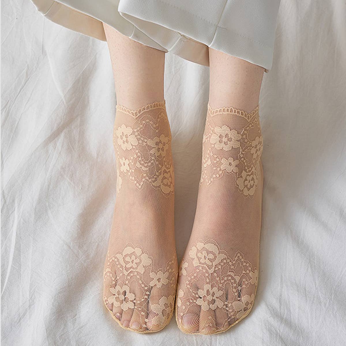 THIN SHORT SOCKS FOR SUMMER MESH LACE SOCKS_CWMS0507