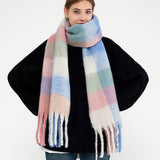 NEW PLAID TASSEL SCARF FOR WOMEN WINTER WARMTH_CWASC0341