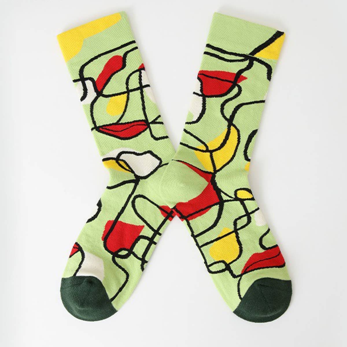 OIL PAINTING CREATIVE STREET SKATEBOARD SOCKS_CWMS0166