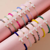 CROSS COLORED CRYSTAL HANDMADE BRACELET_CWMM3819