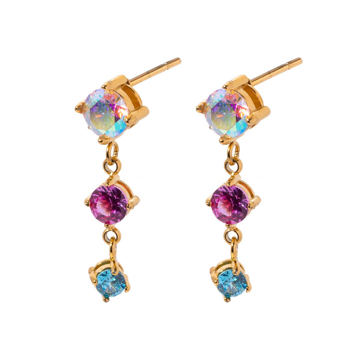 Women 18K Colored Zircon Earrings_Cwaha0908