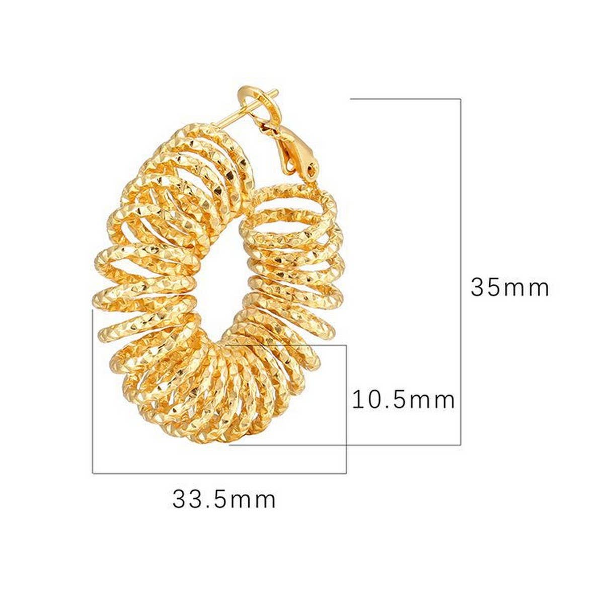 18K GOLD BRAIDED FILIGREE CHUNKY HOOP EARRINGS_CWAJE0559