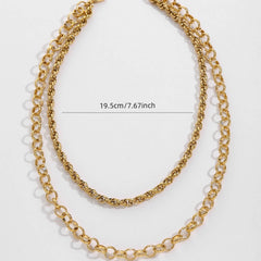DOUBLE TWIST GOLD PLATED NECKLACE_CWMM3695
