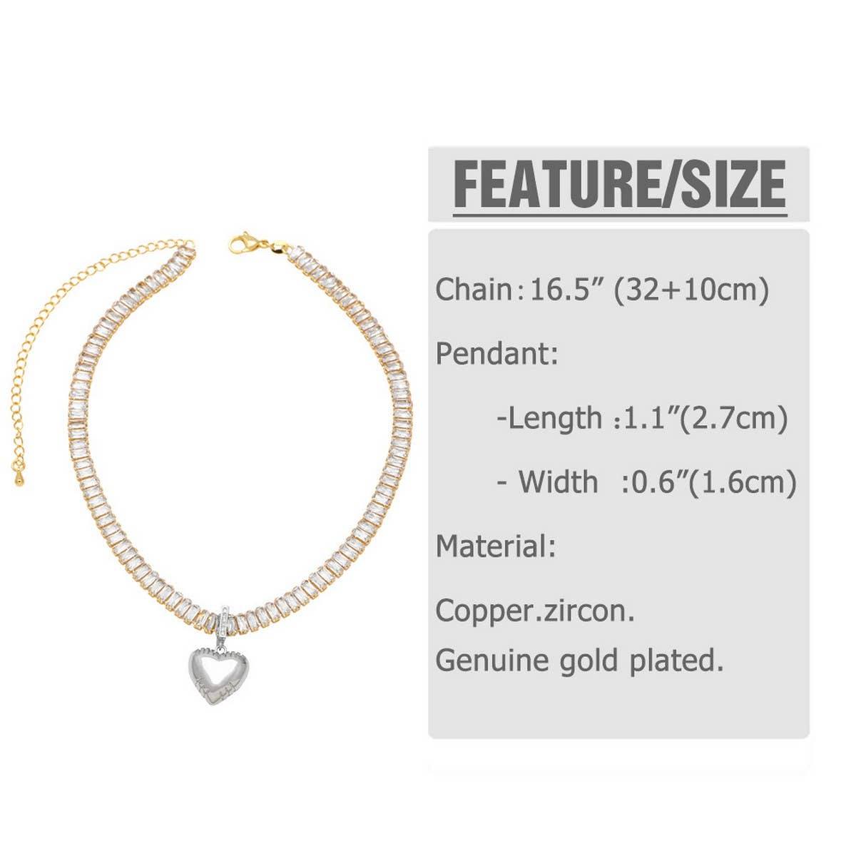 GOLD PLATED STAR SHAPED LOVE PENDANT NECKLACE_CWAJE0902