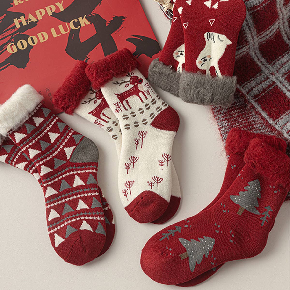 Ultra-Thick Fleece Winter Warm Cartoon Socks_Cwms03159