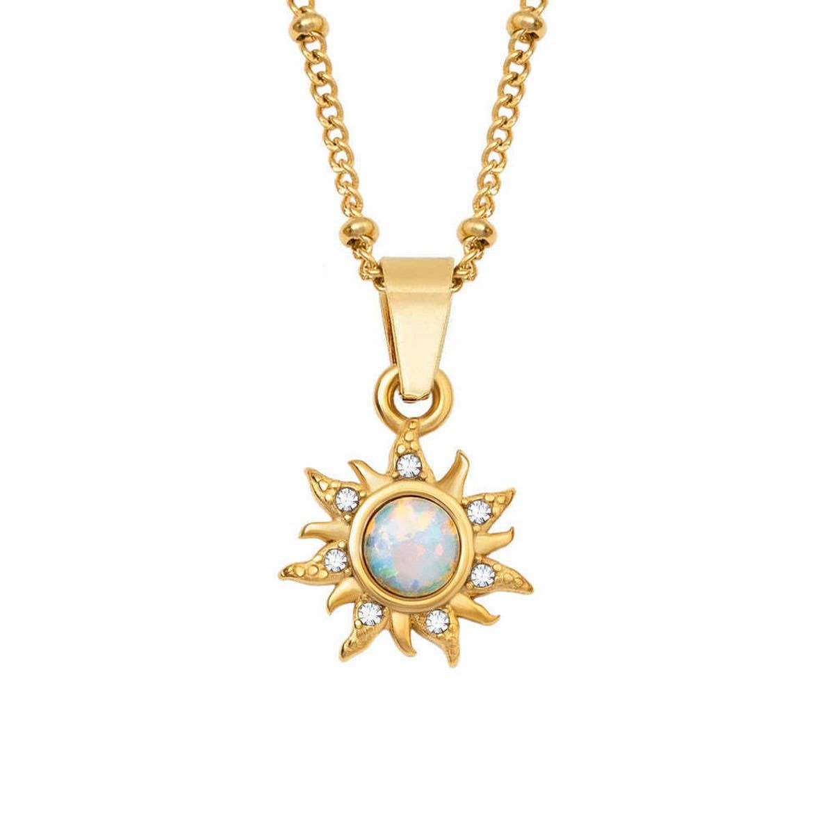 CREATIVE NATURAL STONE SUN PENDANT NECKLACE_CWMM5655