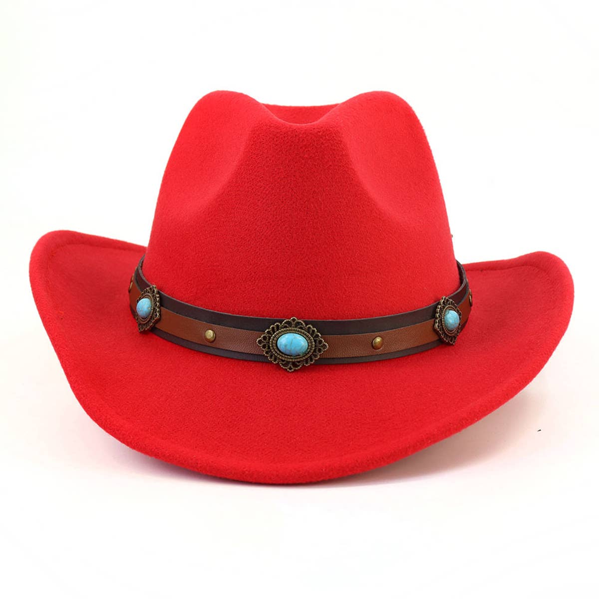 Turquoise Trim Western Cowboy Hat For Women_Cwah0688