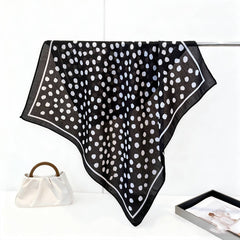 Geometric Polka Dot Herringbone Silk Scarf_Cwasc03313