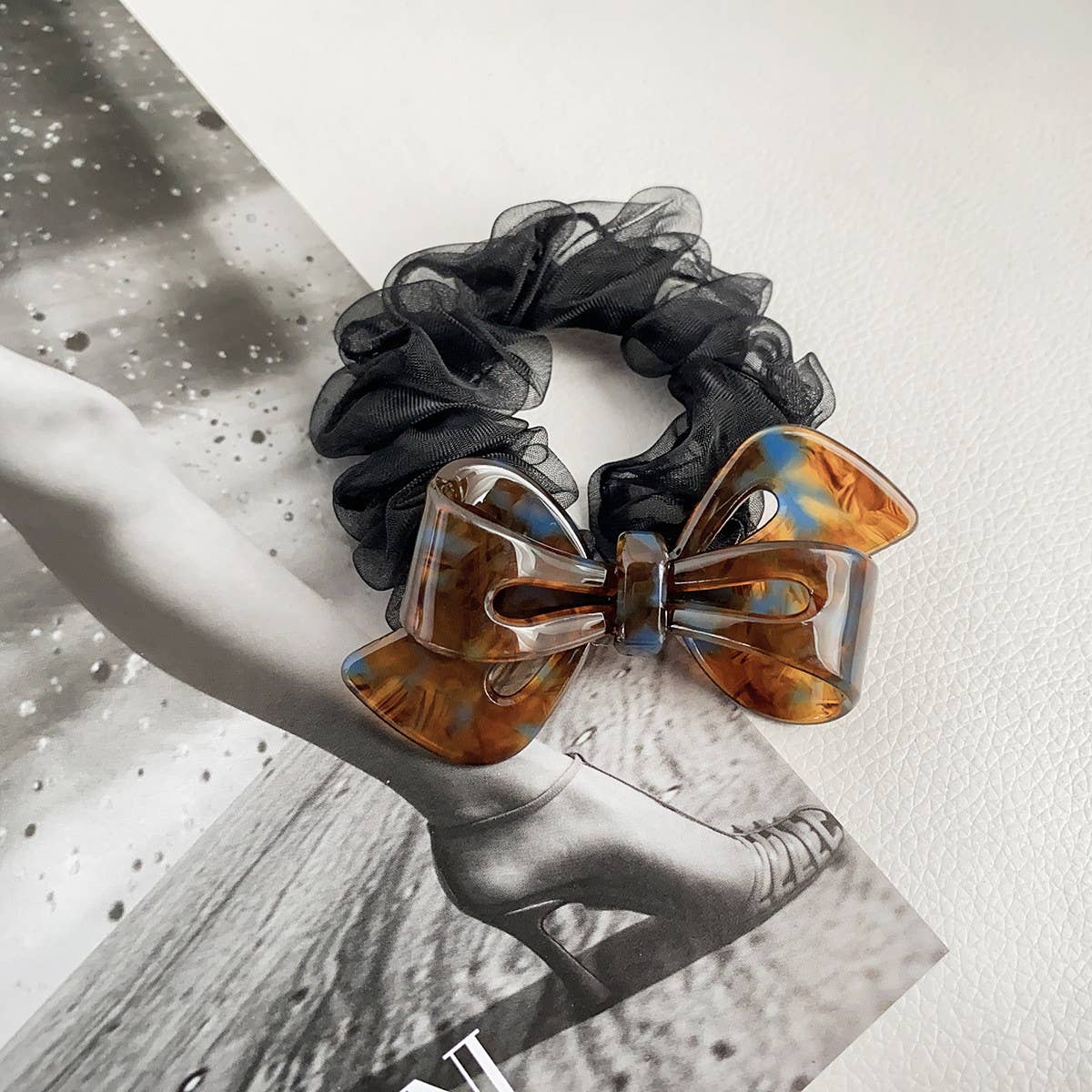 Women Gentle Lace Bow Hair Tie_Cwaha0806