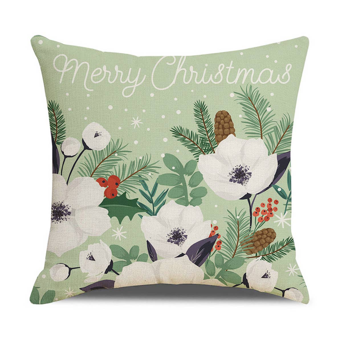 NEW GREEN SMALL FRESH PLANT FLOWER PILLOWCASE_CWMM1391
