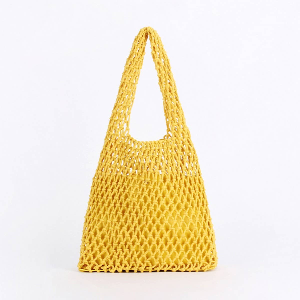 FASHION SOLID COLOR HOLLOW NET HAND WOVEN BAG_CWAB4691