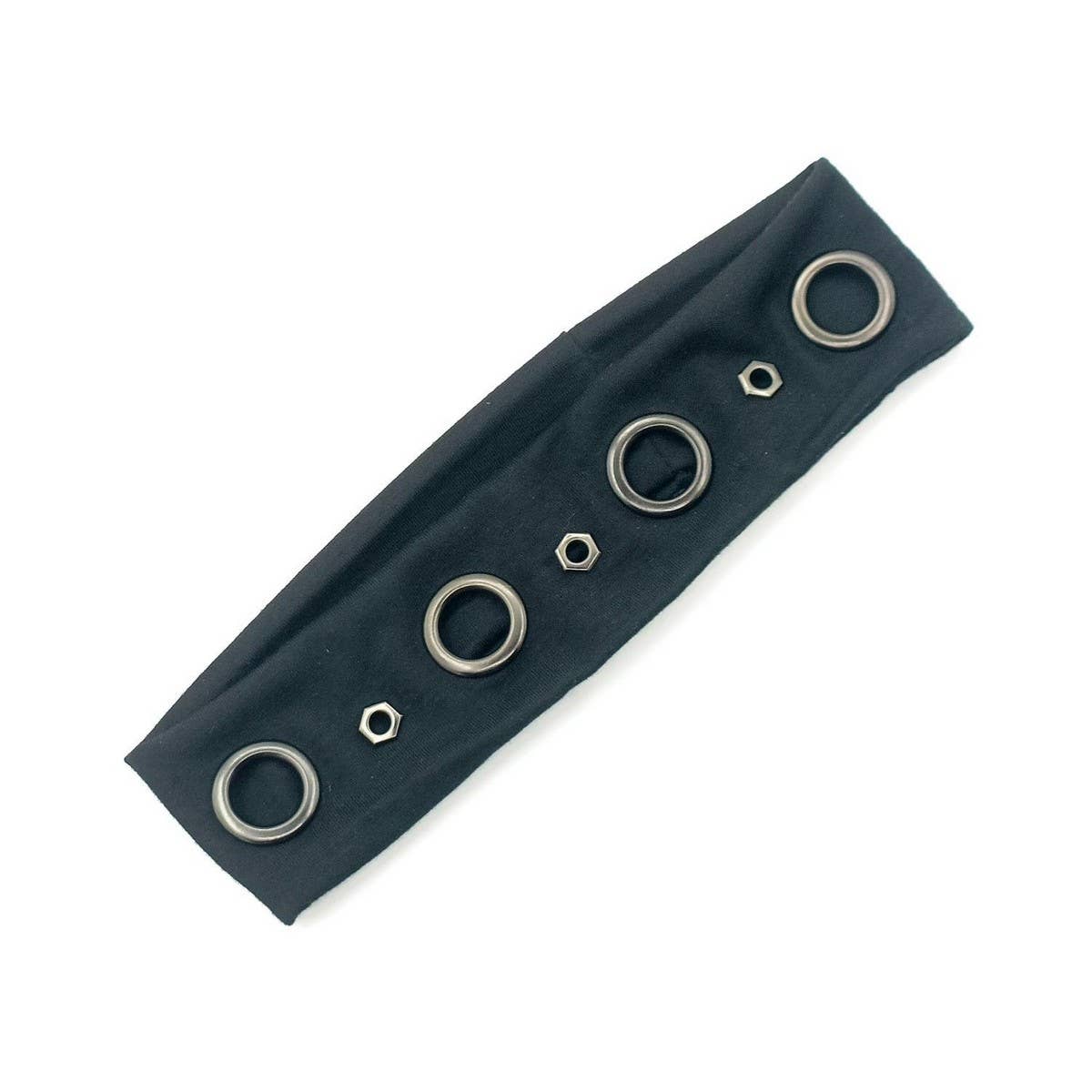 ELASTIC PUNK HEADWRAP WITH GEOMETRIC STUDS_CWAHA6313