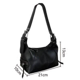 Leather Zipper Single-Shoulder Crossbody Bag