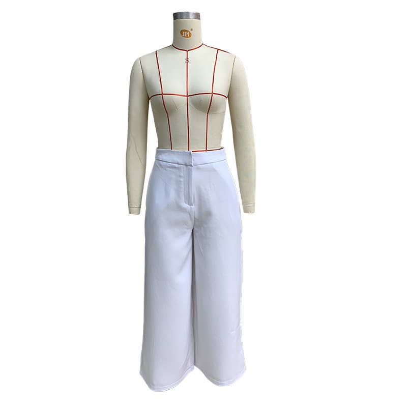 Straight-Leg Vacation Style Wide-Leg Pants